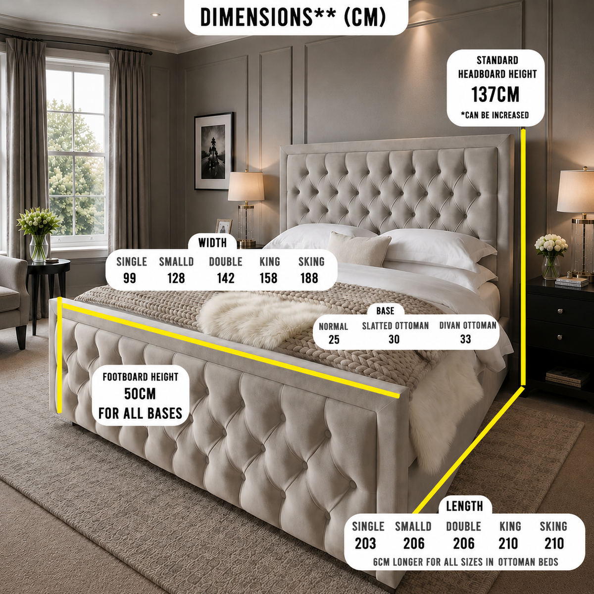 Cambridge Bed dimensions