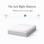 Mattress with a firmness scale on a white background