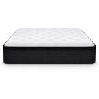 Mattress with white top and black sides on a white background
