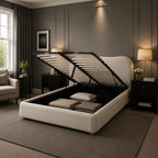 Egerie Curved Headboard Boucle Storage Bed