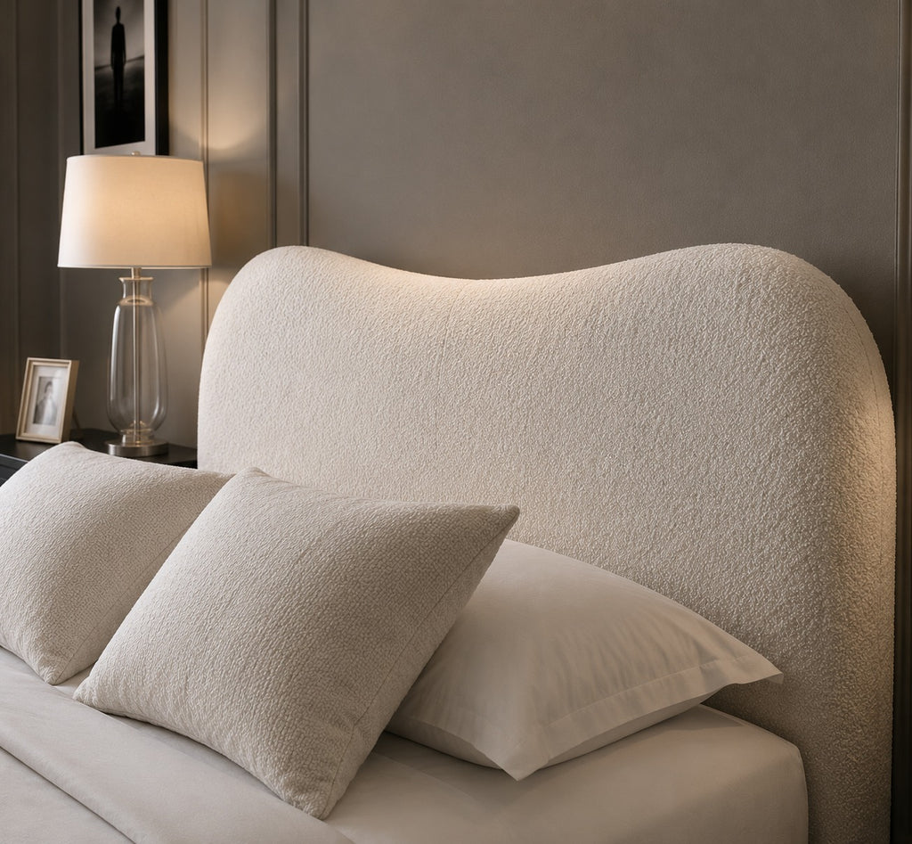 Egerie Curved Headboard Boucle Storage Bed