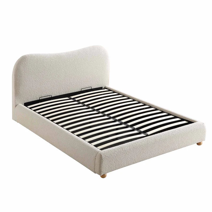 Egerie Curved Headboard Boucle Storage Bed